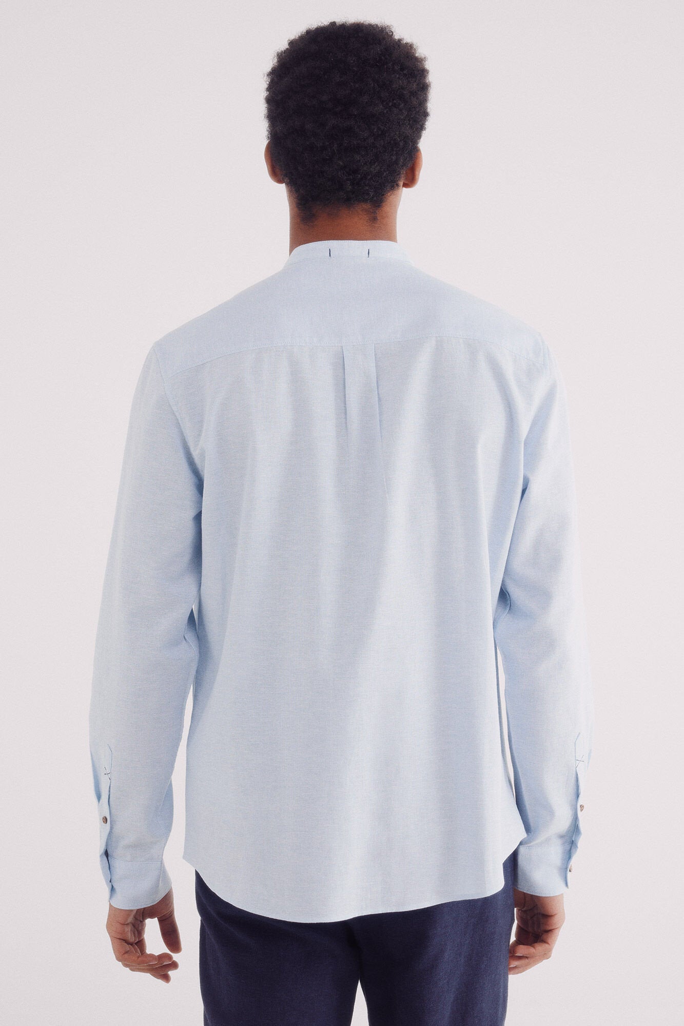 Springfield_Linen Shirt with Mandarin Collar_0999066_19_03