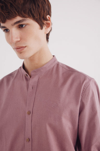 Springfield_Linen Shirt with Mandarin Collar_0999066_74_05