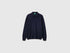 Benetton Dark Blue Men Midnight Blue Polo Shirt in Pure Merino Wool SKU: 1002U301Y_3C1 Image 01