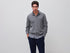 Benetton Dark Gray Men Grey Melange Polo Shirt in Pure Merino Wool SKU: 1002U301Y_507 Image 01