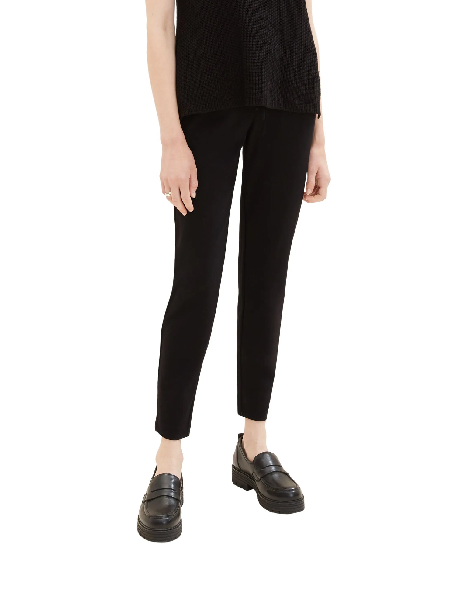 Tom Tailor Deep Black Women Casual Material Trousers SKU: 1008375_14482 Image 01