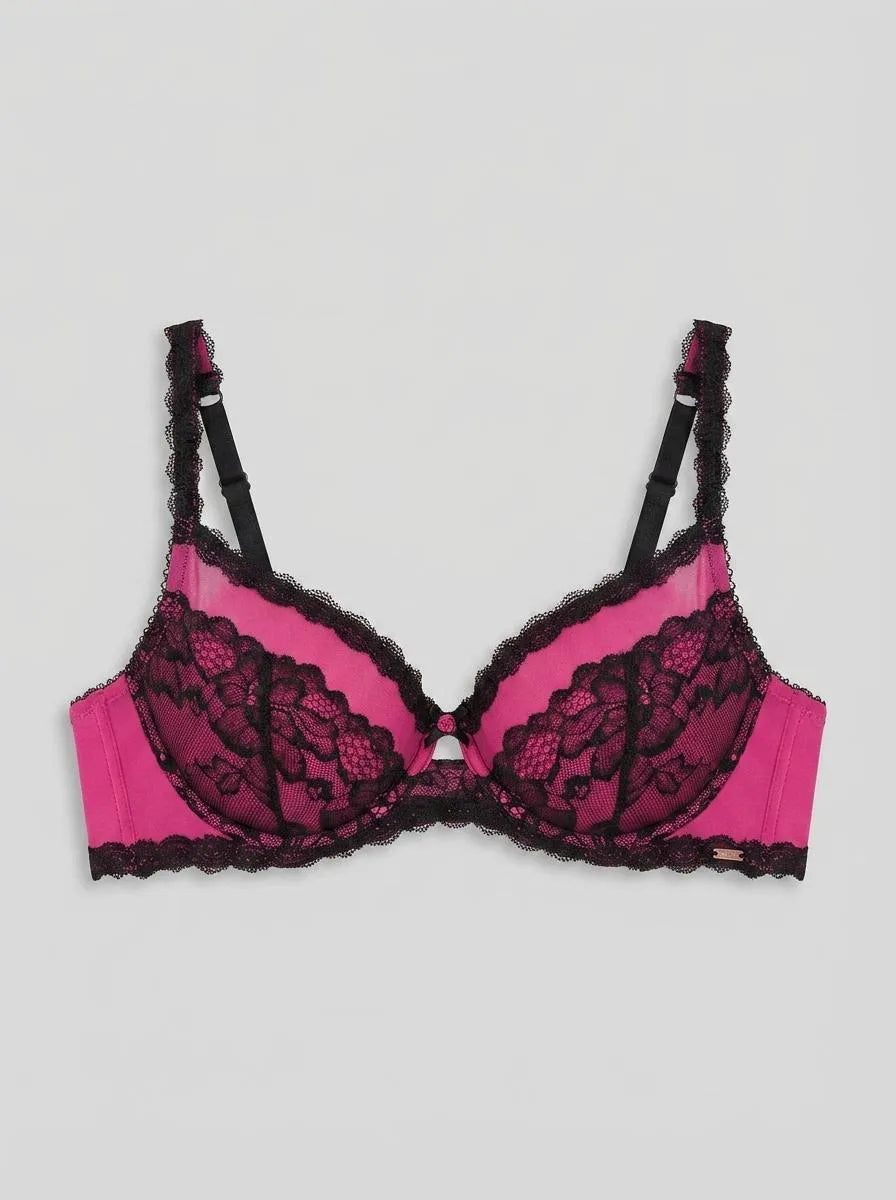 La Vie en Rose_Fuchsia Rose_Unlined Demi Bra in Different Cup Sizes_10100204_60228_00