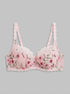 La Vie en Rose Pink Flowers Women Unlined Full Coverage Bra in Different Cup Sizes SKU: 10100209_P60446 Image 00