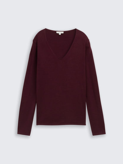 Tom Tailor_0_Knitted Jumper with V-Neck_1012976_16427_01