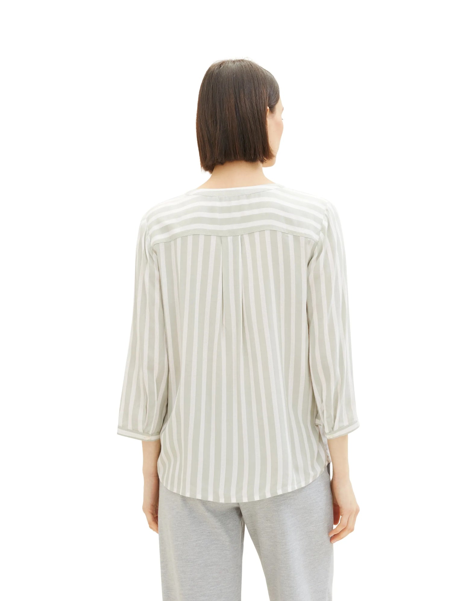 Tom Tailor Green Offwhite Stripe Women Striped Blouse SKU: 1016190_34820 Image 03