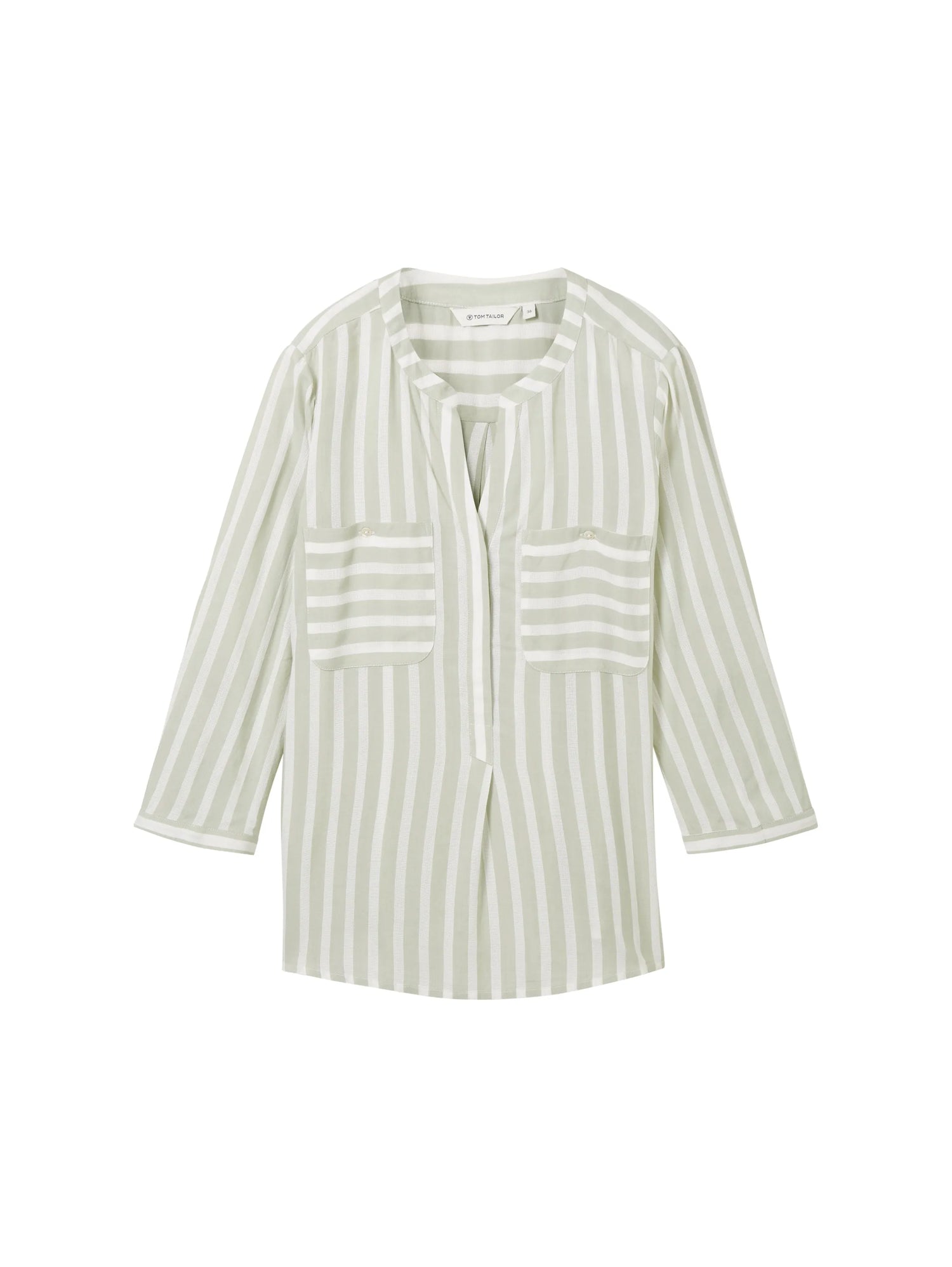 Tom Tailor Green Offwhite Stripe Women Striped Blouse SKU: 1016190_34820 Image 07