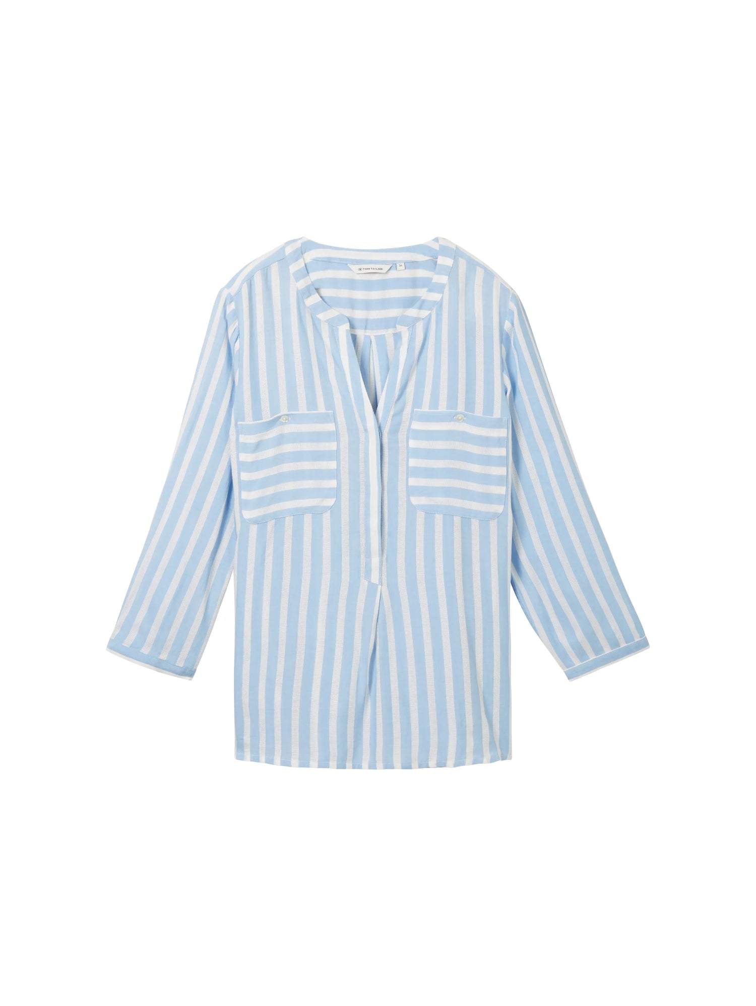 Tom Tailor Offwhite Blue Vertical Stripe Women Striped Blouse SKU: 1016190_35221 Image 07