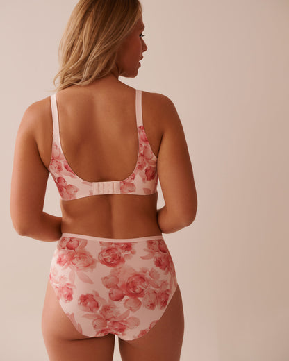 La Vie en Rose_Multi Pink Roses_Lightly Lined Sleek Back Bra in Different Cup Sizes_10200500_P60354_04