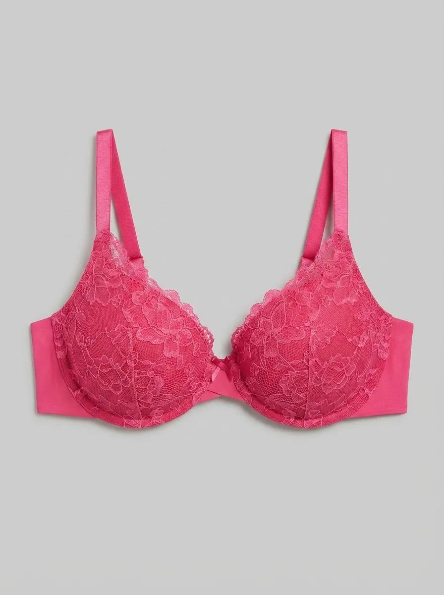 La Vie en Rose Fuchsia Rose Women Lightly Lined Sleek Back Bra in Different Cup Sizes SKU: 10200563_60228 Image 00