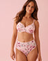 La Vie en Rose Pink Flowers Women Lightly Lined Wireless Sleek Back Bra in Different Cup Sizes SKU: 10200568_P60446 Image 01