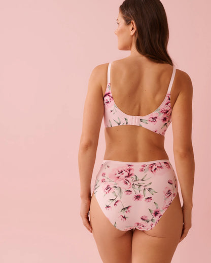 La Vie en Rose Pink Flowers Women Lightly Lined Wireless Sleek Back Bra in Different Cup Sizes SKU: 10200568_P60446 Image 02