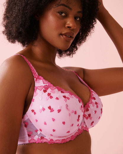La Vie en Rose_Multi Pink Heart Embroidery_Lightly Lined Embroidered Mesh Bra in Different Cup Sizes_10200571_P60444_08