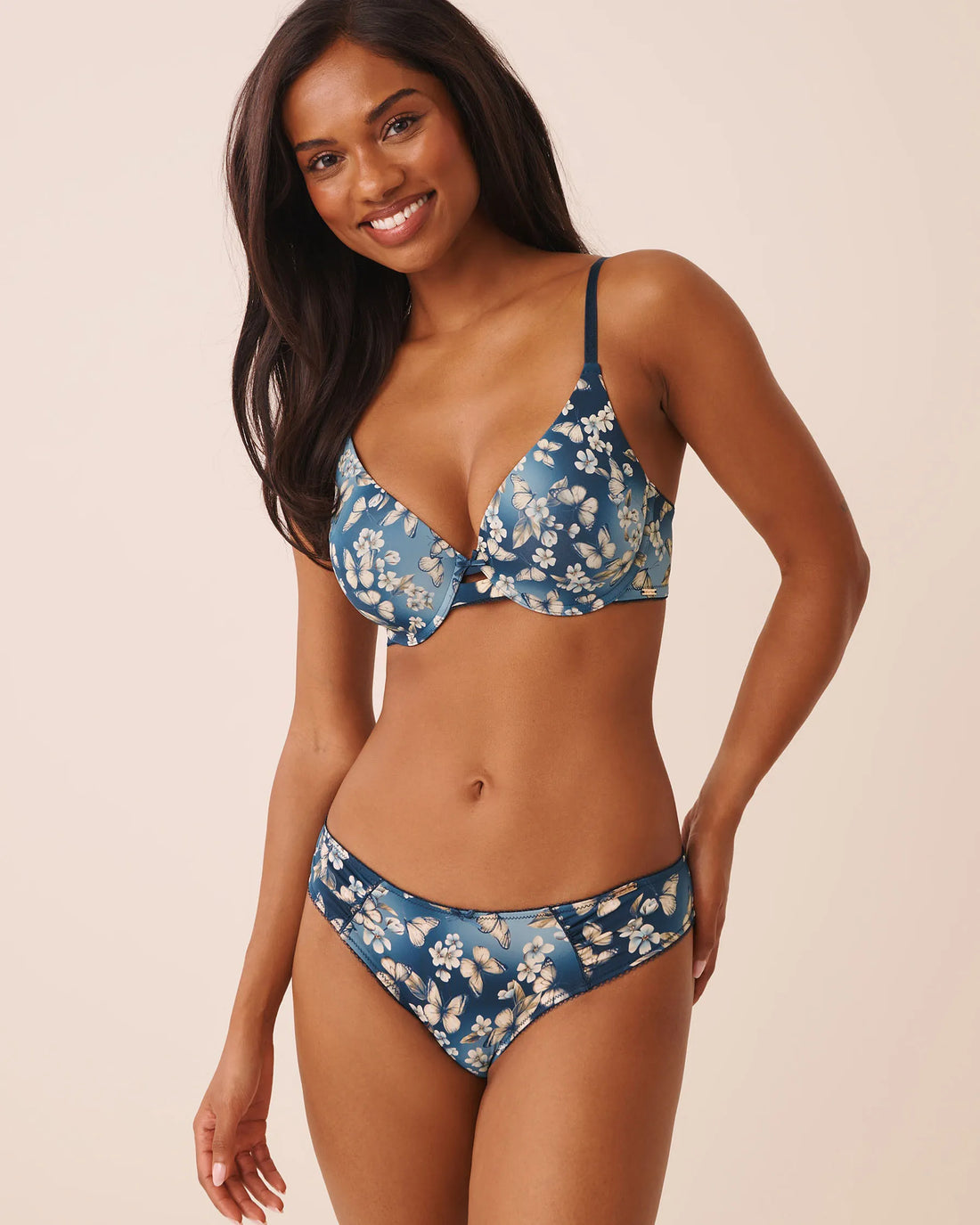 La Vie en Rose Butterfly Garden Women Lightly Lined Memory Foam Bra in Different Cup Sizes SKU: 10200625_P40613 Image 01