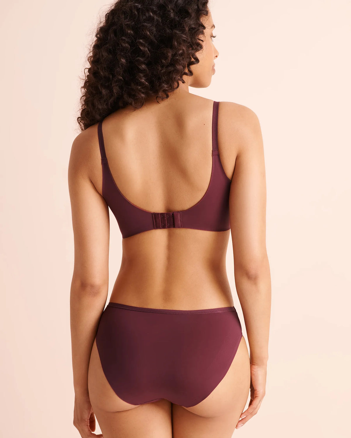 La Vie en Rose Burgundy Women Lightly Lined Wireless Sleek Back Bra in Different Cup Sizes SKU: 10200639_50062 Image 04