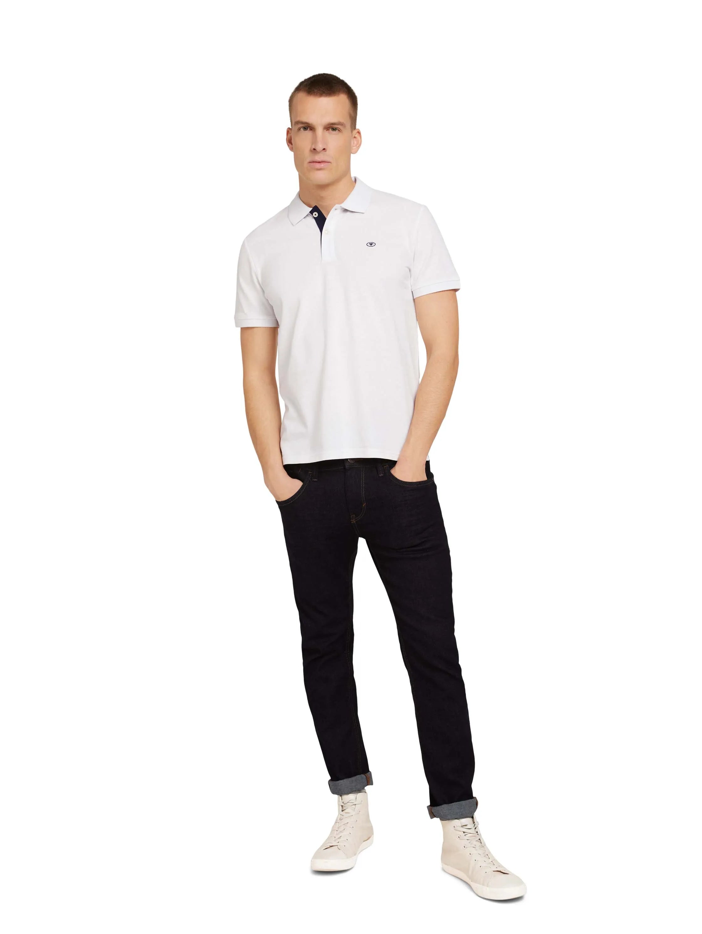 Tom Tailor White Men Cotton PiquŽ Polo Shirt SKU: 1027713_20000 Image 01