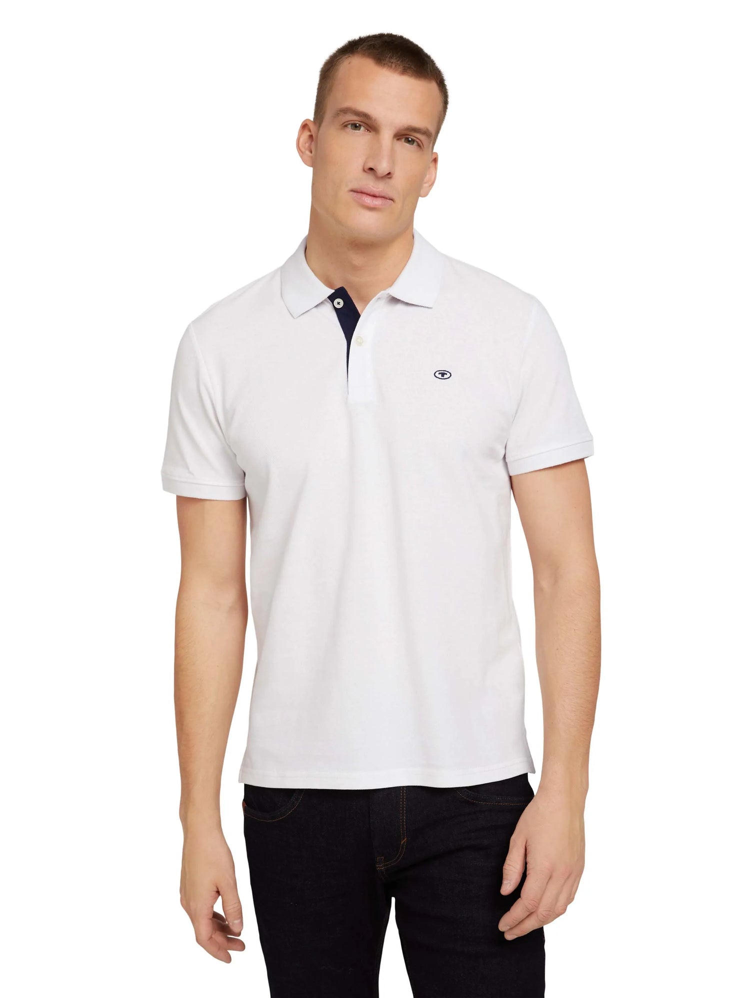 Tom Tailor White Men Cotton PiquŽ Polo Shirt SKU: 1027713_20000 Image 03