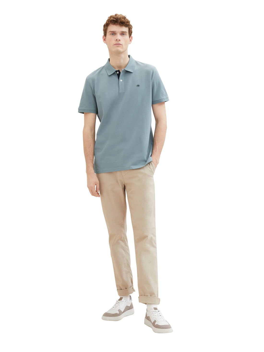 Tom Tailor Grey Mint Men Cotton PiquŽ Polo Shirt SKU: 1027713_27475 Image 01