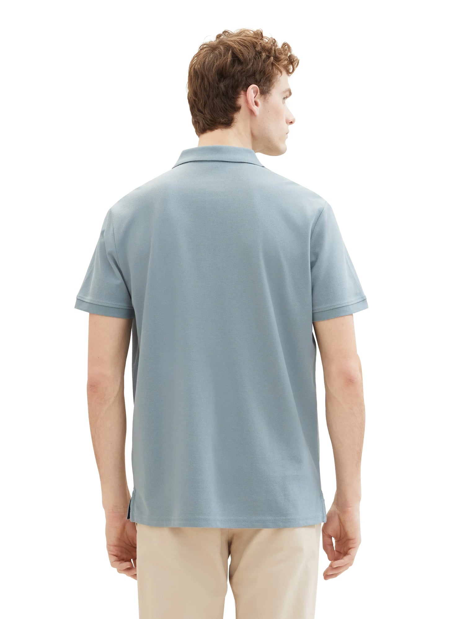 Tom Tailor Grey Mint Men Cotton PiquŽ Polo Shirt SKU: 1027713_27475 Image 02