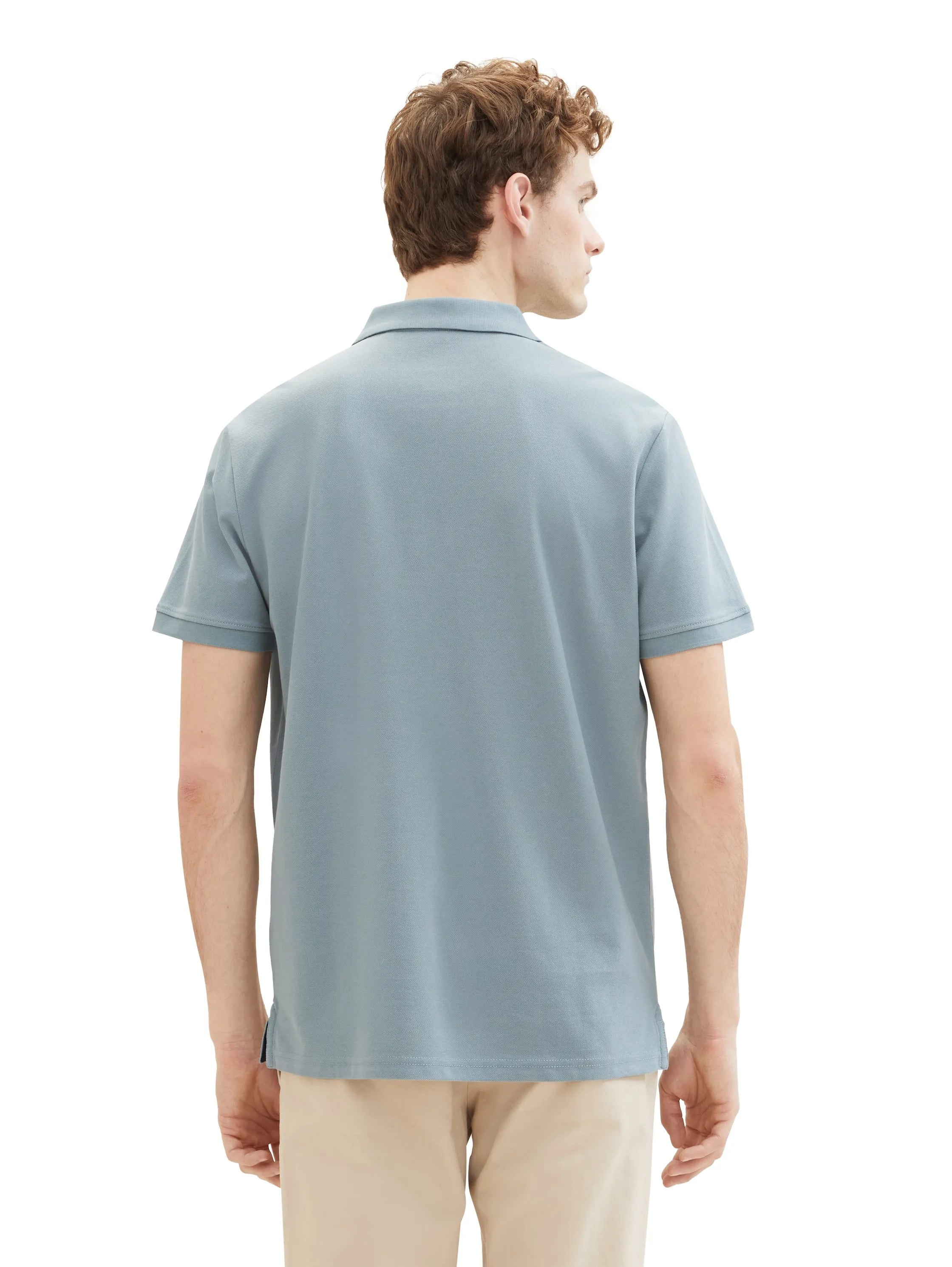 Tom Tailor Grey Mint Men Cotton PiquŽ Polo Shirt SKU: 1027713_27475 Image 02