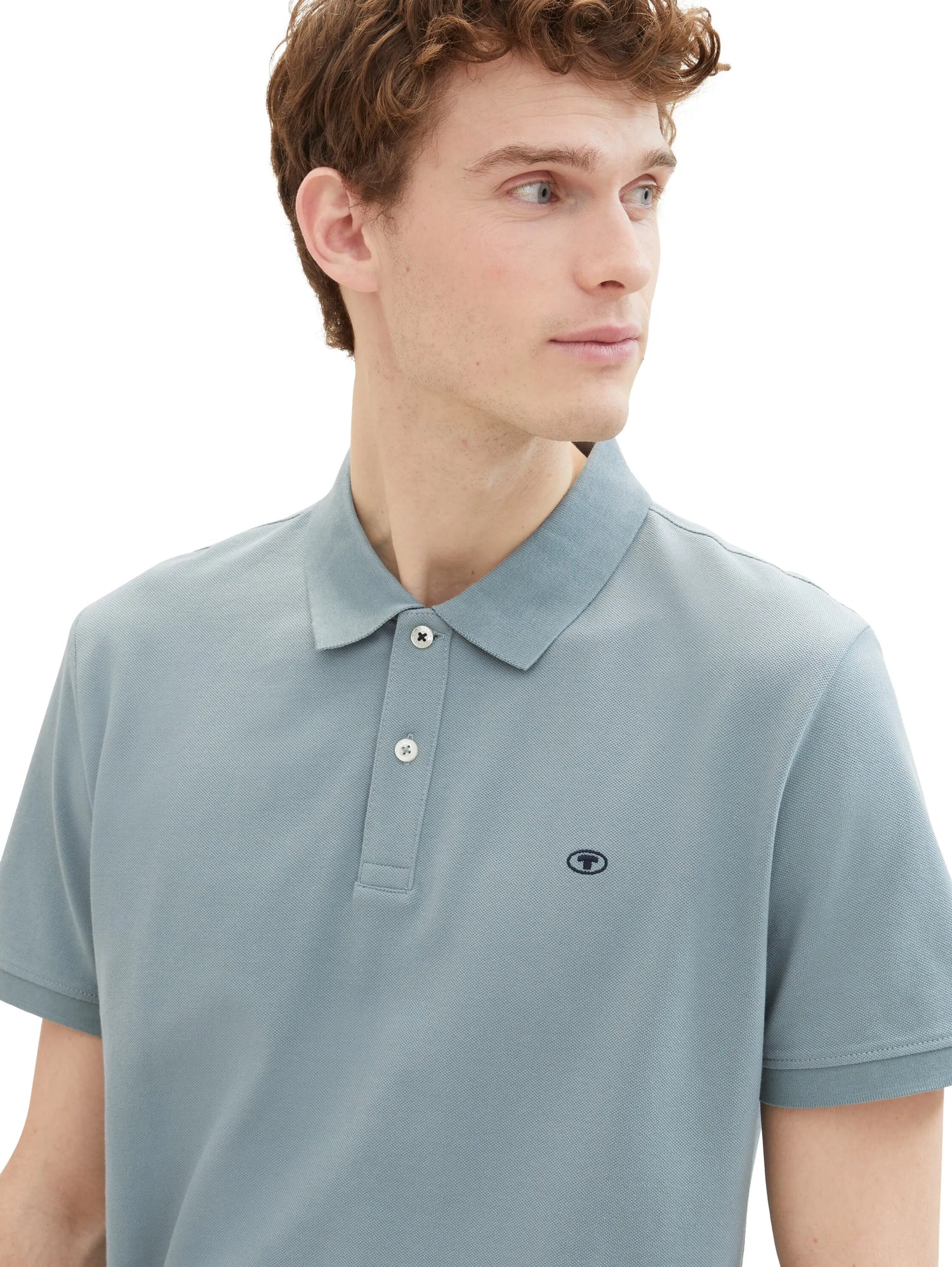 Tom Tailor Grey Mint Men Cotton PiquŽ Polo Shirt SKU: 1027713_27475 Image 04