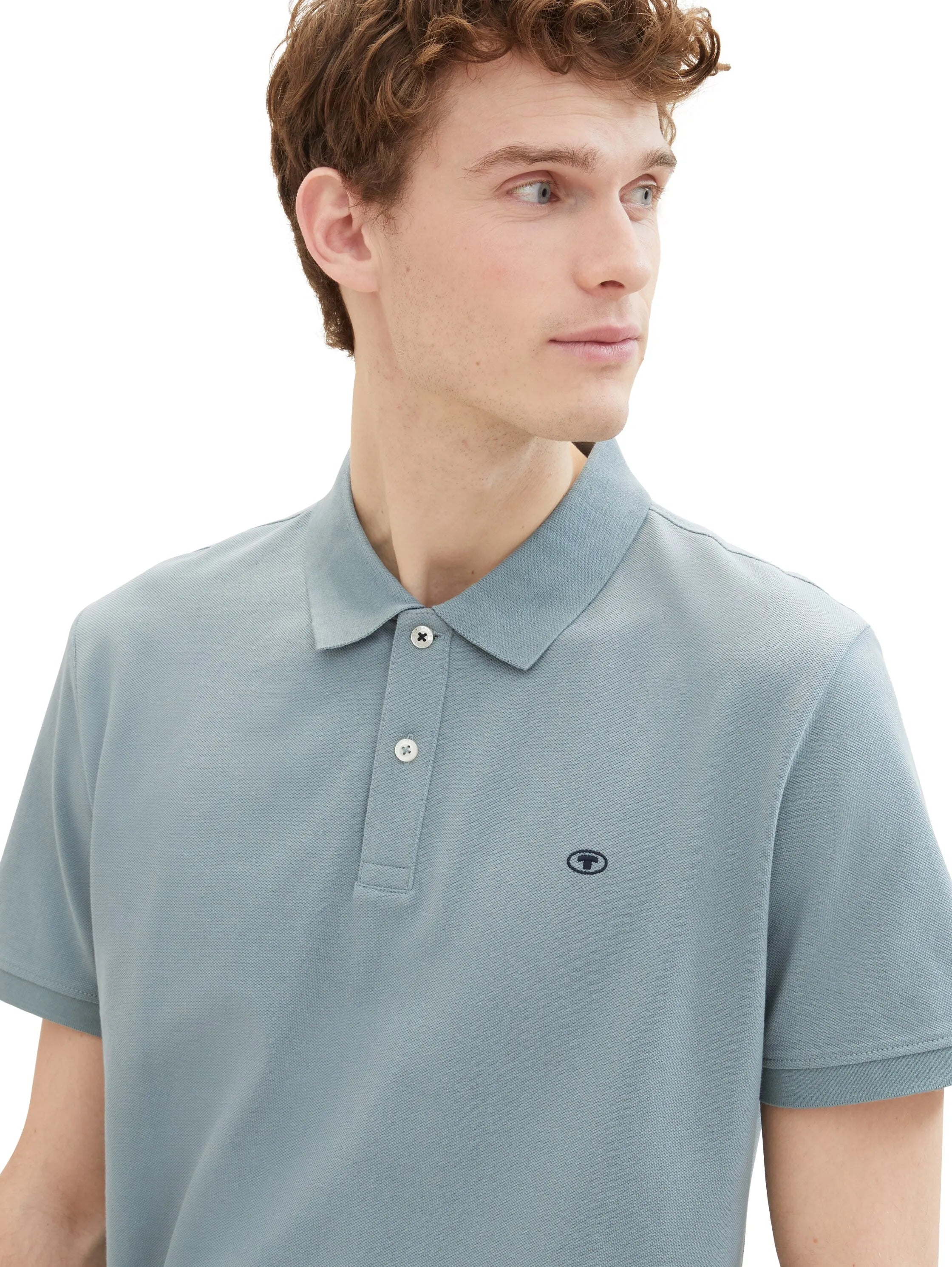 Tom Tailor Grey Mint Men Cotton PiquŽ Polo Shirt SKU: 1027713_27475 Image 04