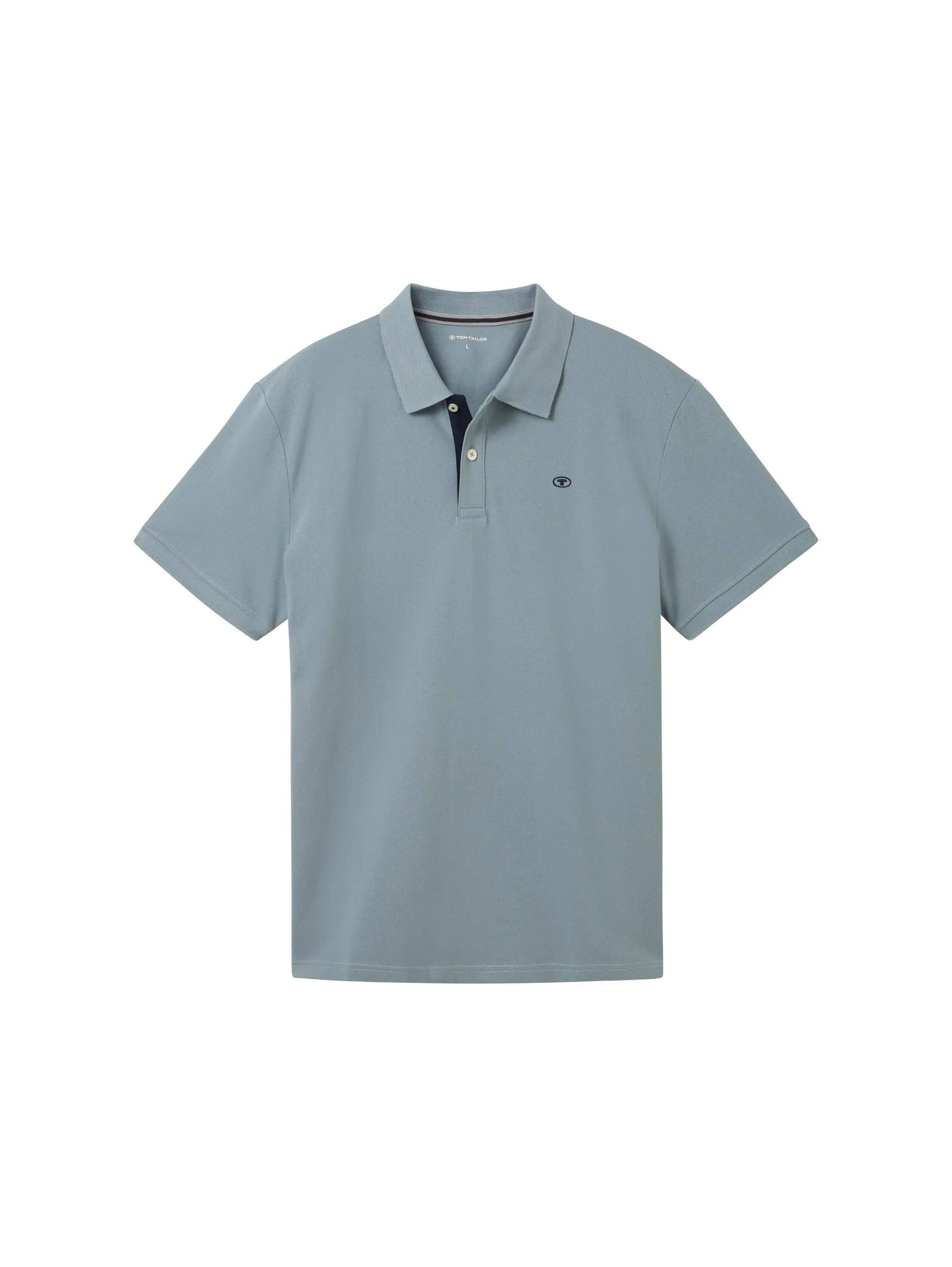 Tom Tailor Grey Mint Men Cotton PiquŽ Polo Shirt SKU: 1027713_27475 Image 06