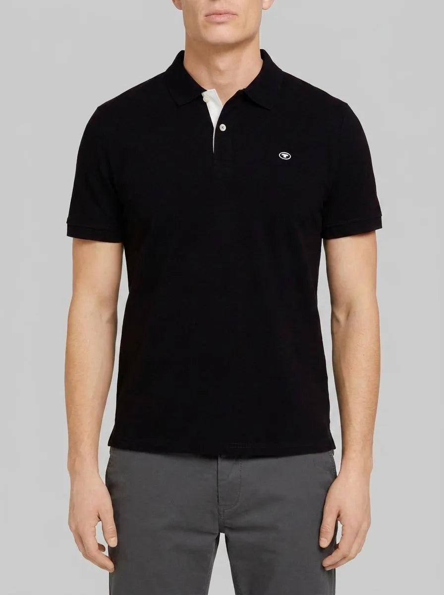 Tom Tailor Black Men Cotton PiquŽ Polo Shirt SKU: 1027713_29999 Image 00