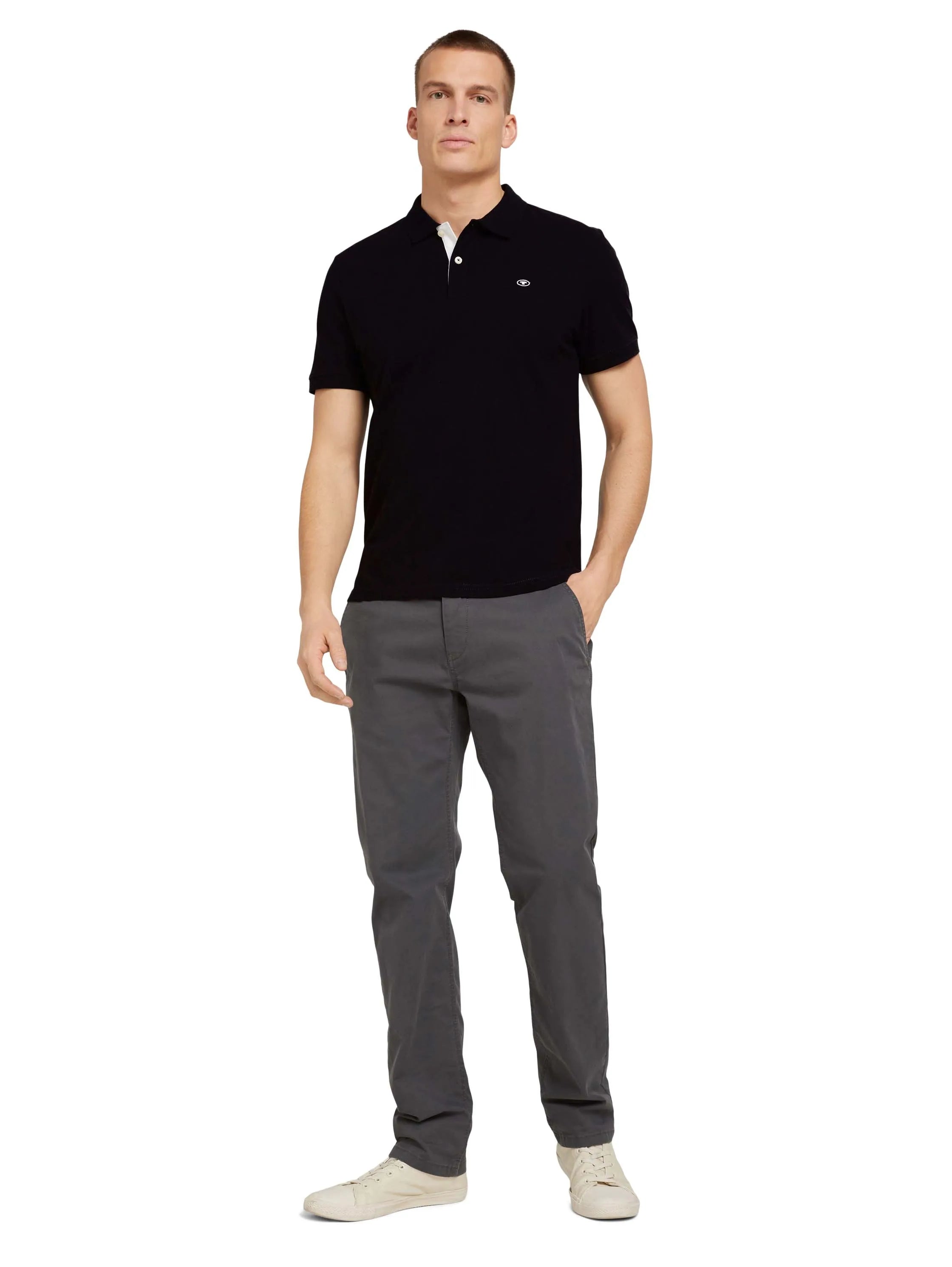 Tom Tailor Black Men Cotton PiquŽ Polo Shirt SKU: 1027713_29999 Image 01
