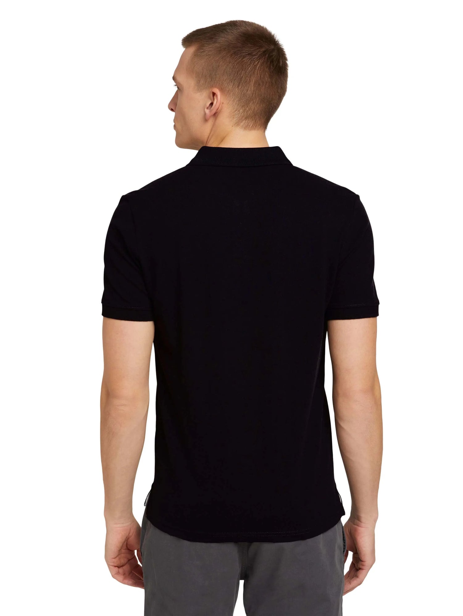 Tom Tailor Black Men Cotton PiquŽ Polo Shirt SKU: 1027713_29999 Image 02