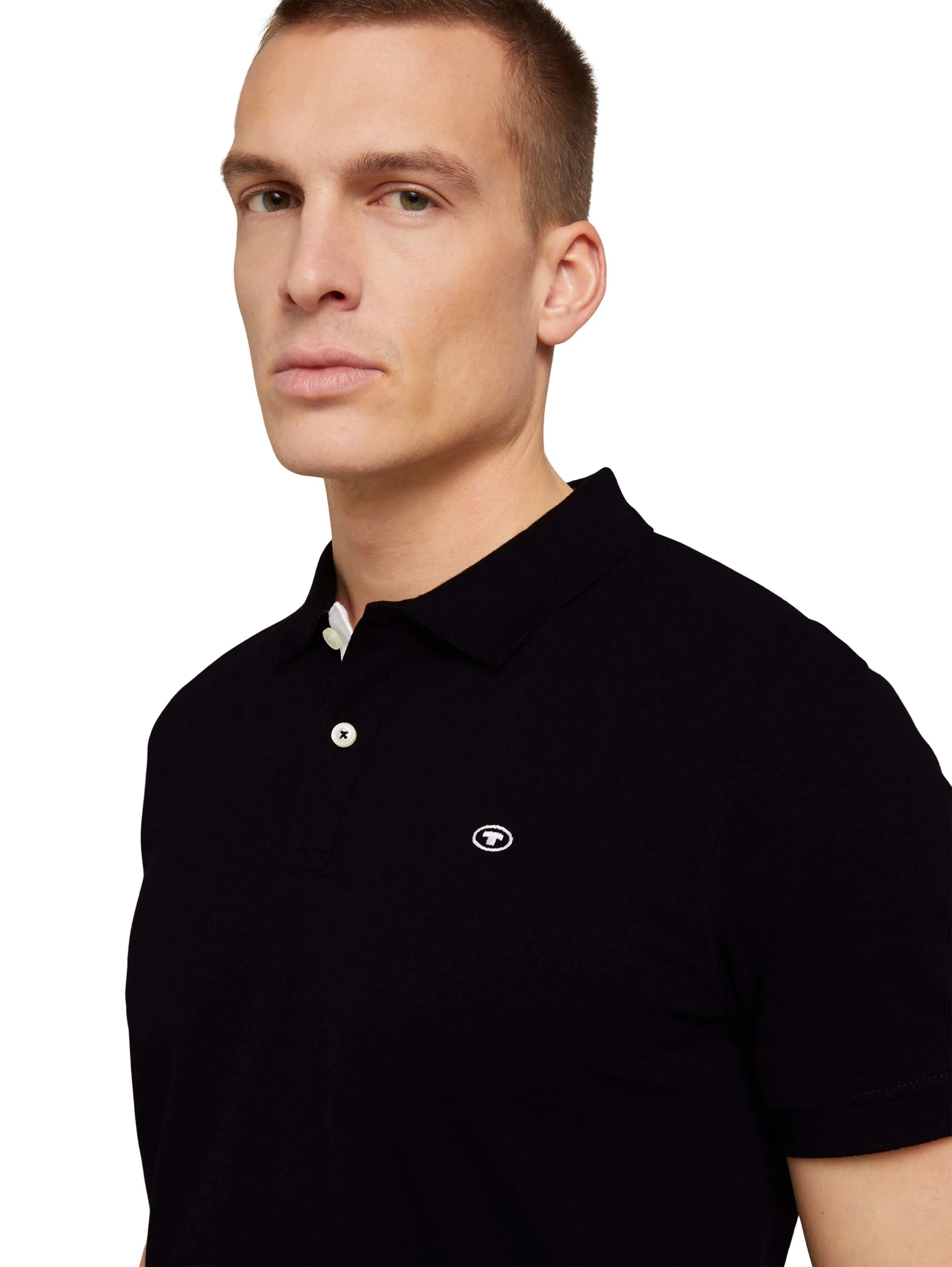 Tom Tailor Black Men Cotton PiquŽ Polo Shirt SKU: 1027713_29999 Image 03