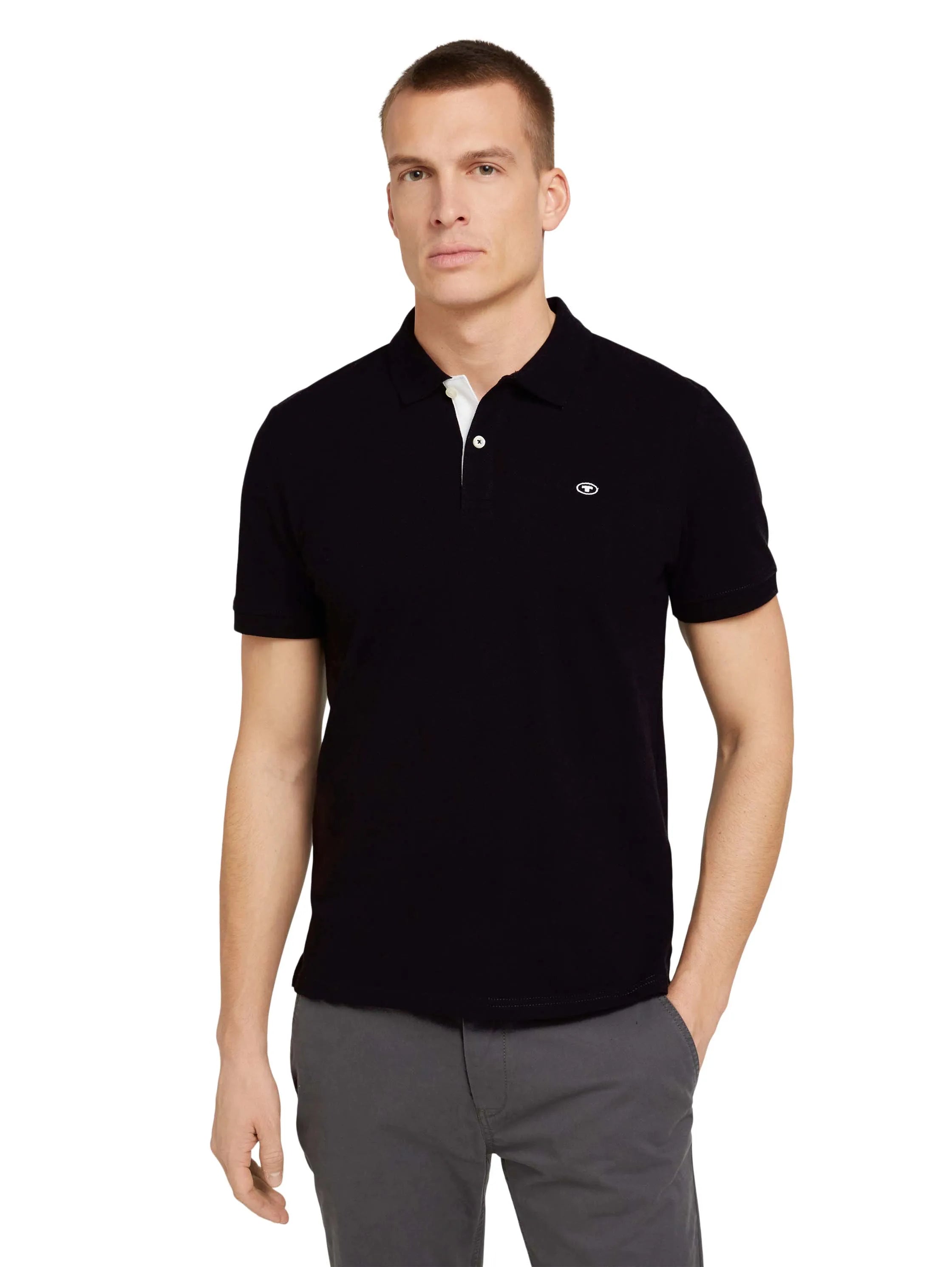 Tom Tailor Black Men Cotton PiquŽ Polo Shirt SKU: 1027713_29999 Image 04