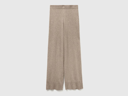 Benetton_Beige_Beige Wide Trousers in Wool and Cashmere Blend_102HDF00Z_81F_05