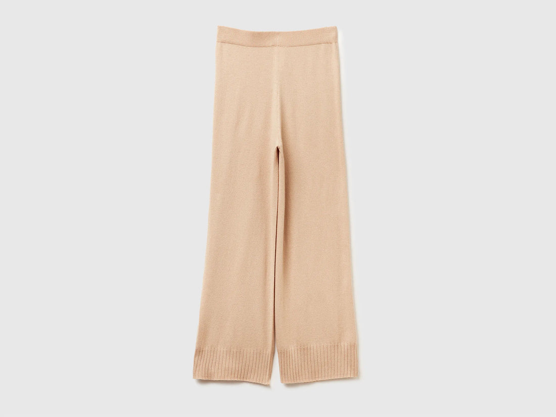 Benetton_Beige_Beige Wide Leg Trousers in Cashmere and Wool Blend_102HDF00Z_994_02