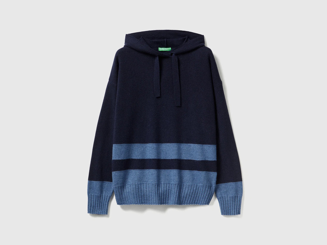 Benetton_Dark Blue_Dark Blue Sweater in Cashmere Blend with Hood_102HE203V_66U_01