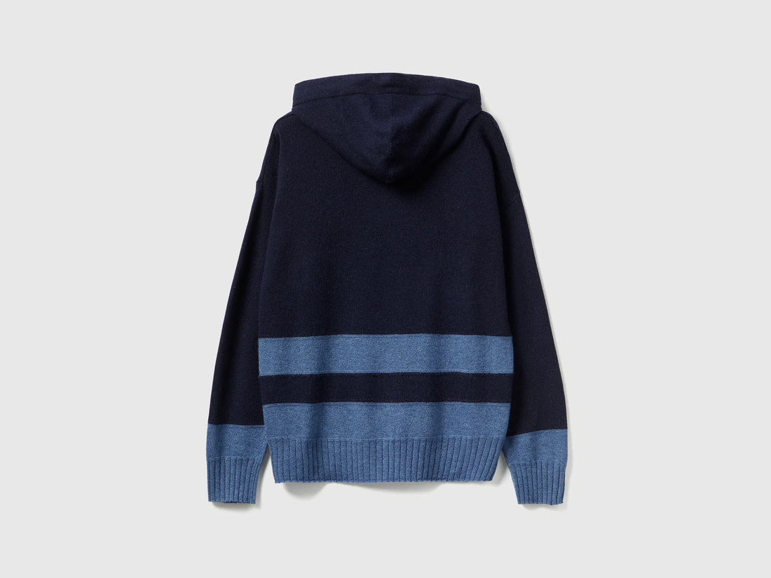 Benetton_Dark Blue_Dark Blue Sweater in Cashmere Blend with Hood_102HE203V_66U_02
