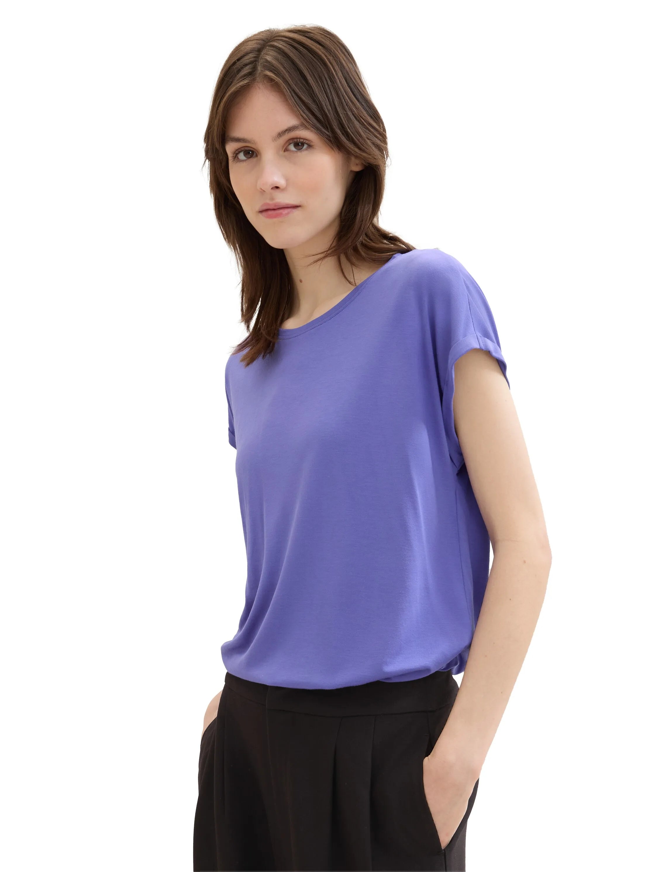 Denim Tom Tailor Vibrant Purple Women Loose-Fit T-Shirt SKU: 1030942_35362 Image 01