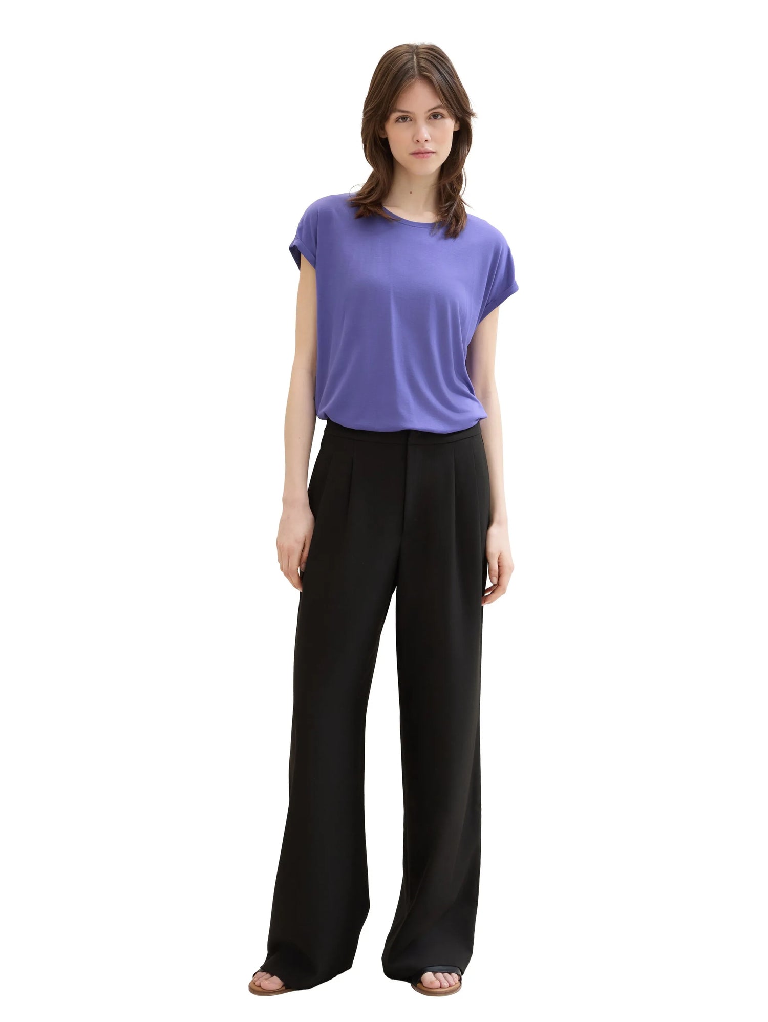 Denim Tom Tailor Vibrant Purple Women Loose-Fit T-Shirt SKU: 1030942_35362 Image 02