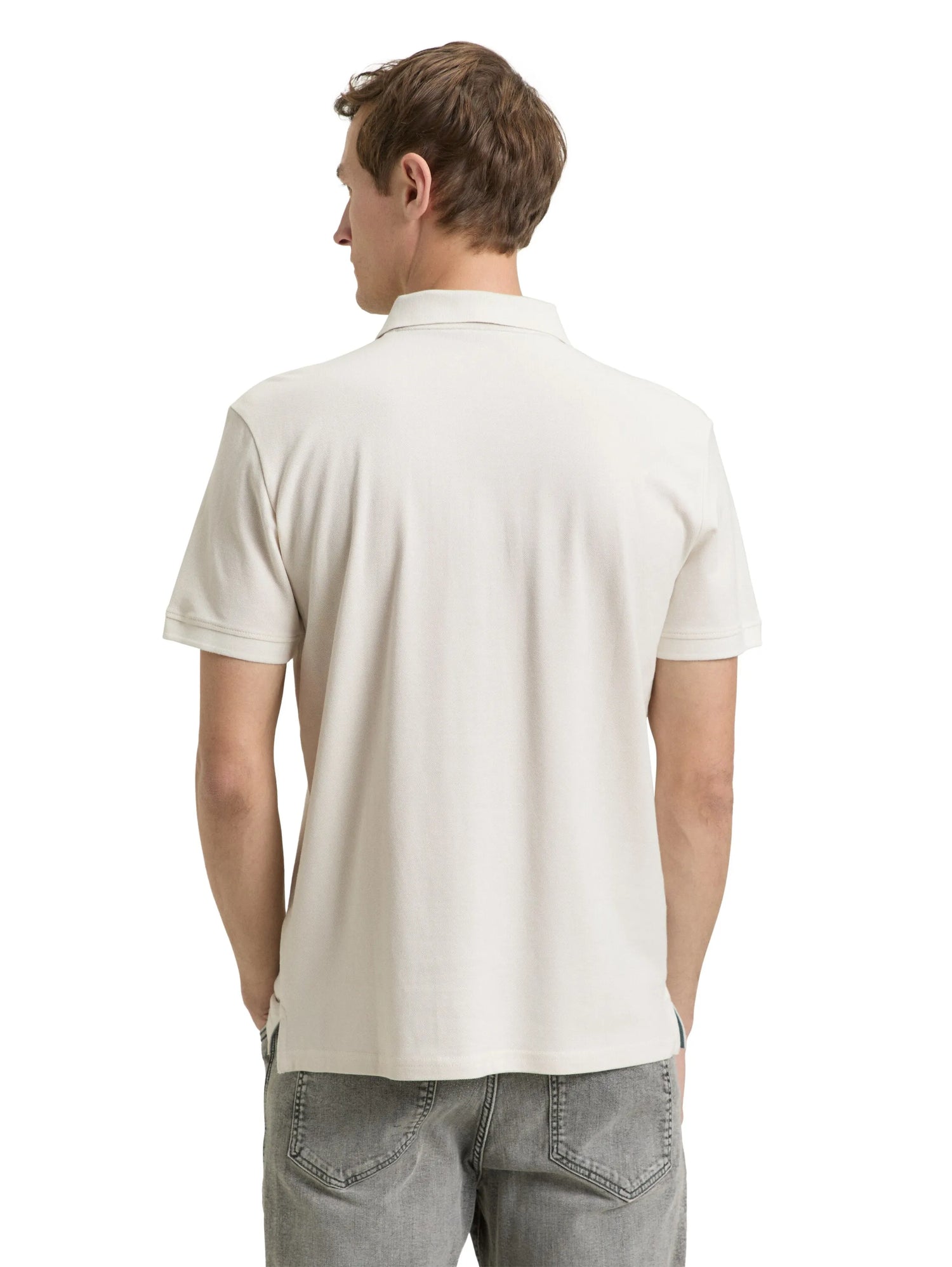 Tom Tailor Gardenia White Men PiquŽ Polo Shirt with Embroidered Logo SKU: 1031006_10348 Image 02