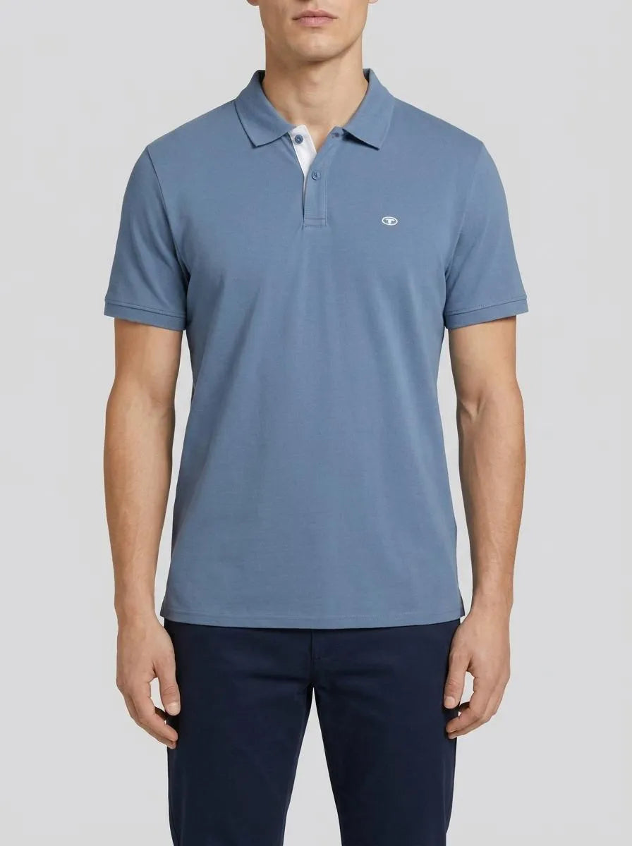 Tom Tailor Gravel Grey Men PiquŽ Polo Shirt with Embroidered Logo SKU: 1031006_10441 Image 00