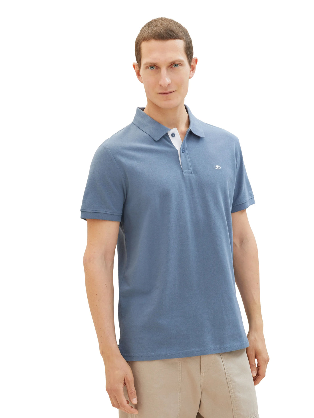 Tom Tailor Gravel Grey Men PiquŽ Polo Shirt with Embroidered Logo SKU: 1031006_10441 Image 01