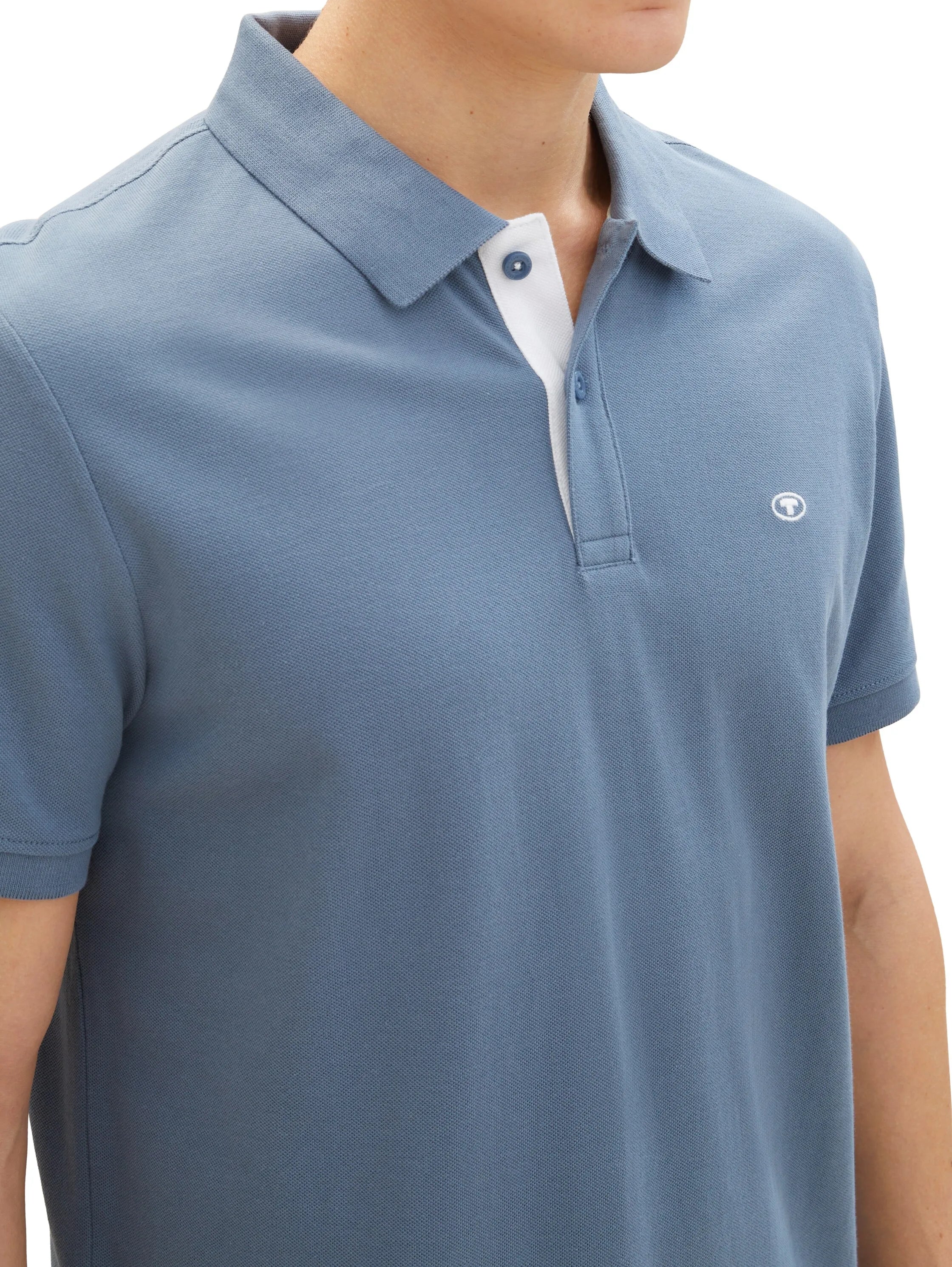 Tom Tailor Gravel Grey Men PiquŽ Polo Shirt with Embroidered Logo SKU: 1031006_10441 Image 04