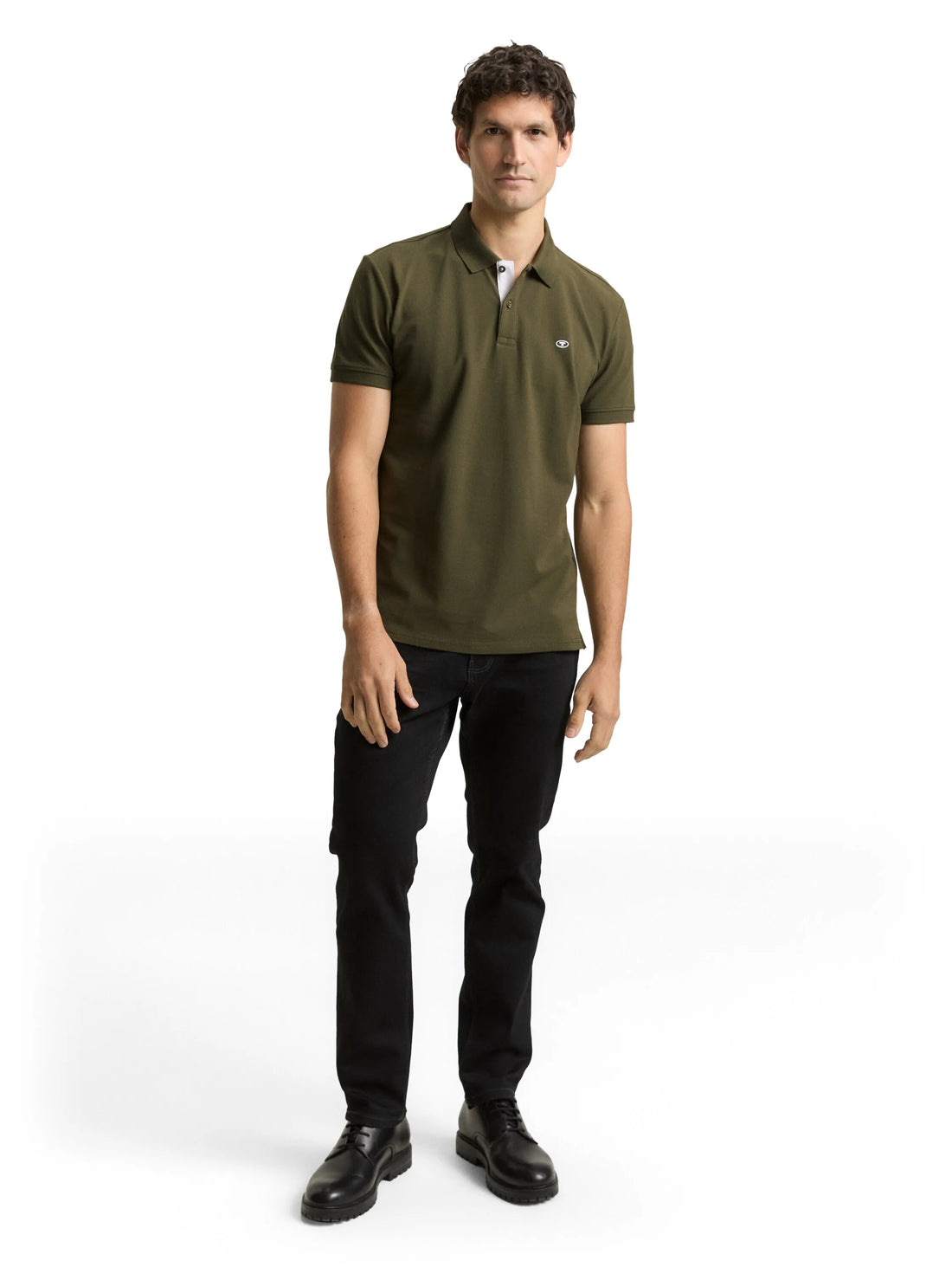 Tom Tailor Deep Forest Green Men PiquŽ Polo Shirt with Embroidered Logo SKU: 1031006_10920 Image 01