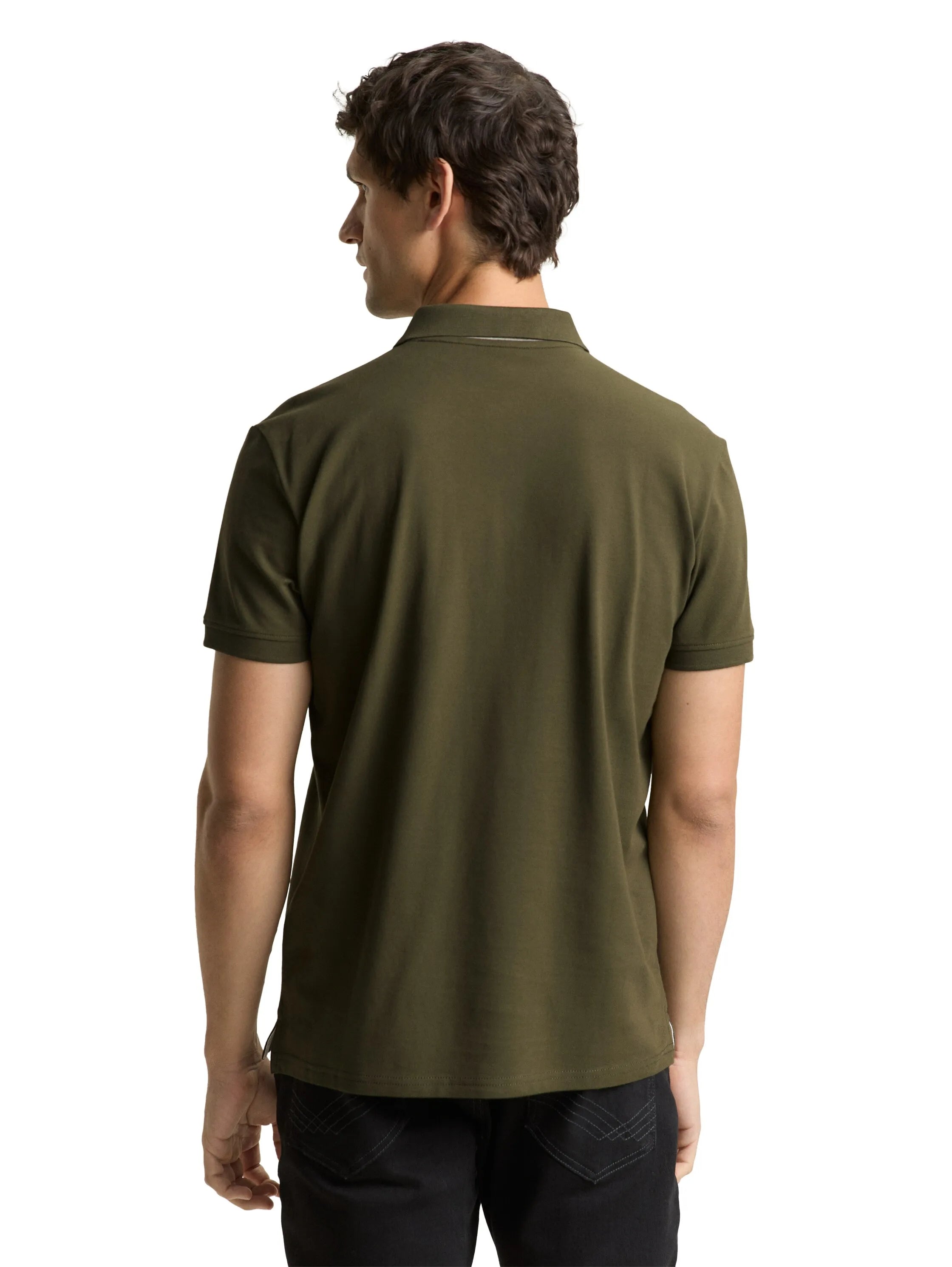 Tom Tailor Deep Forest Green Men PiquŽ Polo Shirt with Embroidered Logo SKU: 1031006_10920 Image 02