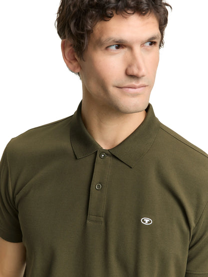 Tom Tailor Deep Forest Green Men PiquŽ Polo Shirt with Embroidered Logo SKU: 1031006_10920 Image 04