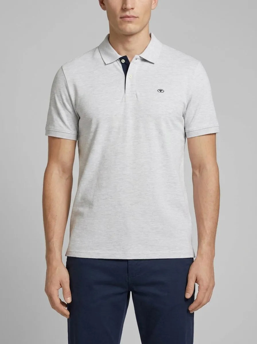 Tom Tailor Grey Heather Melange Men PiquŽ Polo Shirt with Embroidered Logo SKU: 1031006_12035 Image 00