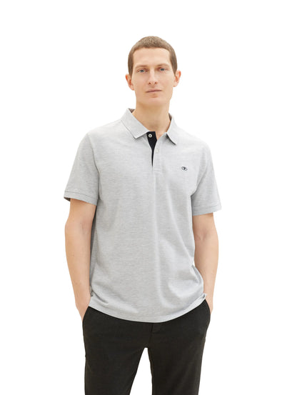 Tom Tailor Grey Heather Melange Men PiquŽ Polo Shirt with Embroidered Logo SKU: 1031006_12035 Image 05