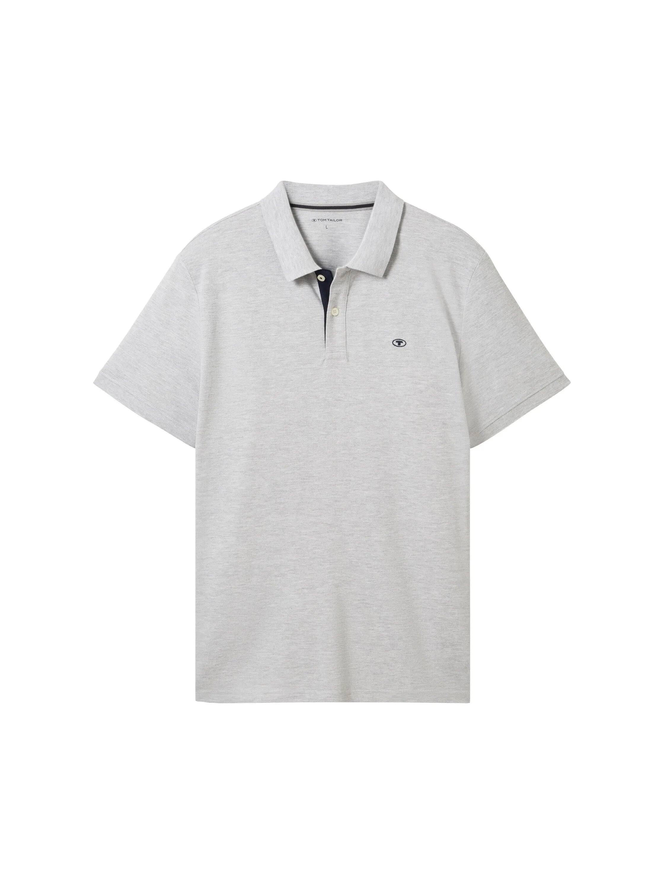 Tom Tailor Grey Heather Melange Men PiquŽ Polo Shirt with Embroidered Logo SKU: 1031006_12035 Image 07