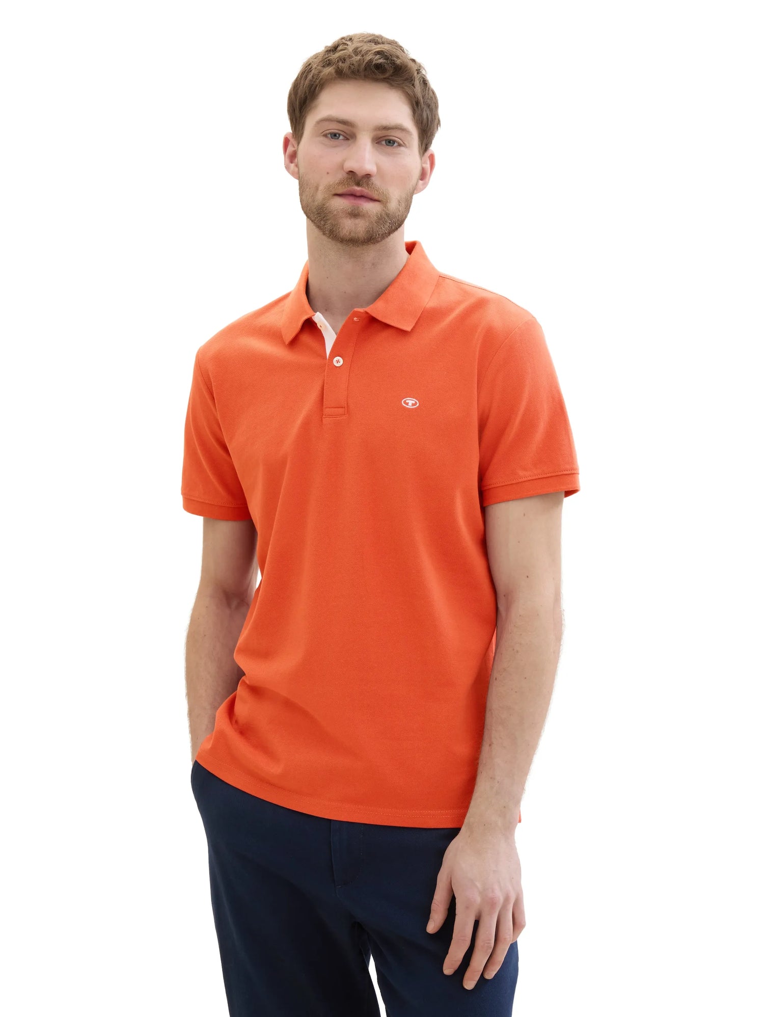 Tom Tailor Marocco Orange Men PiquŽ Polo Shirt with Embroidered Logo SKU: 1031006_12883 Image 01