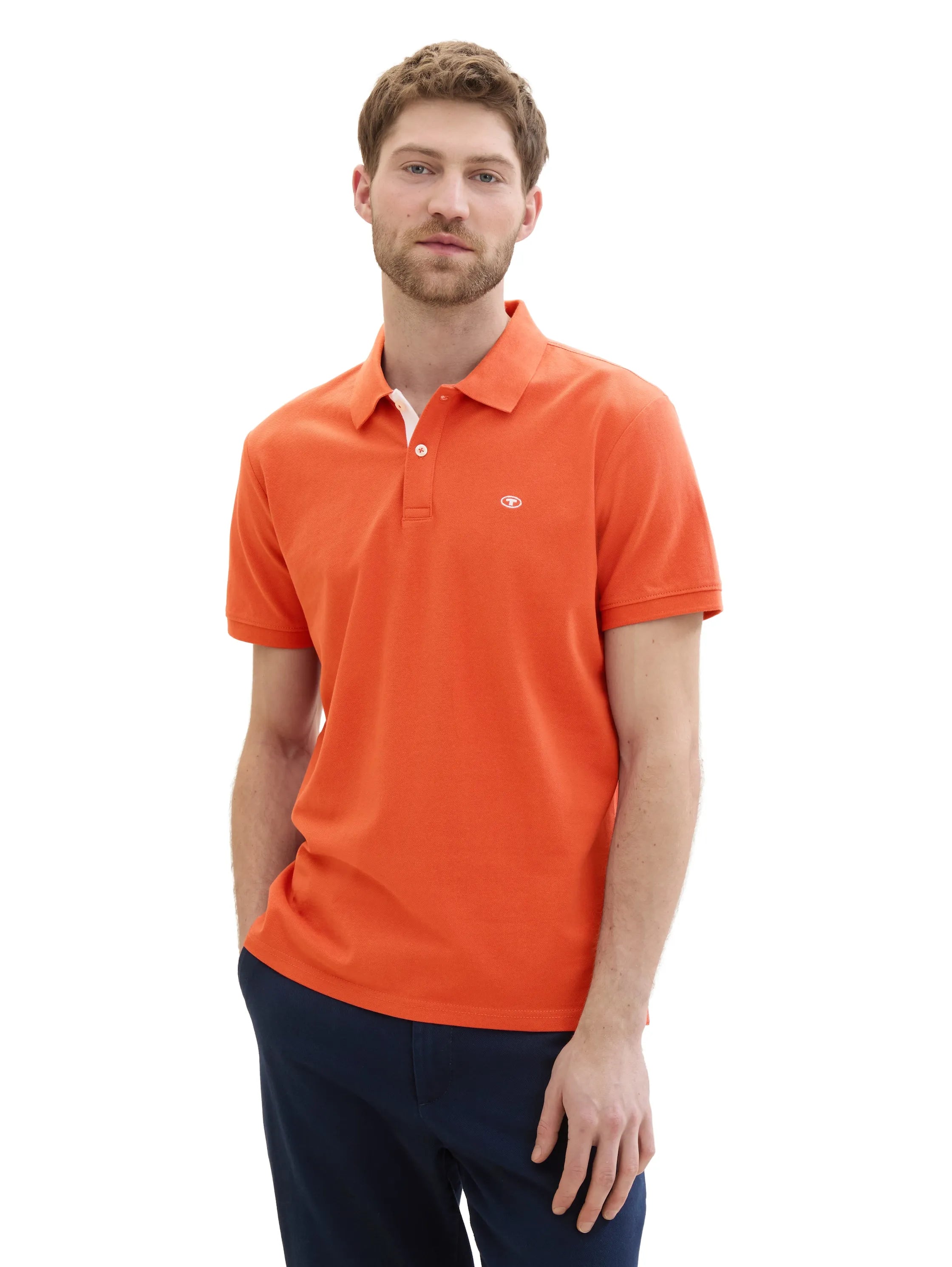 Tom Tailor Marocco Orange Men PiquŽ Polo Shirt with Embroidered Logo SKU: 1031006_12883 Image 01
