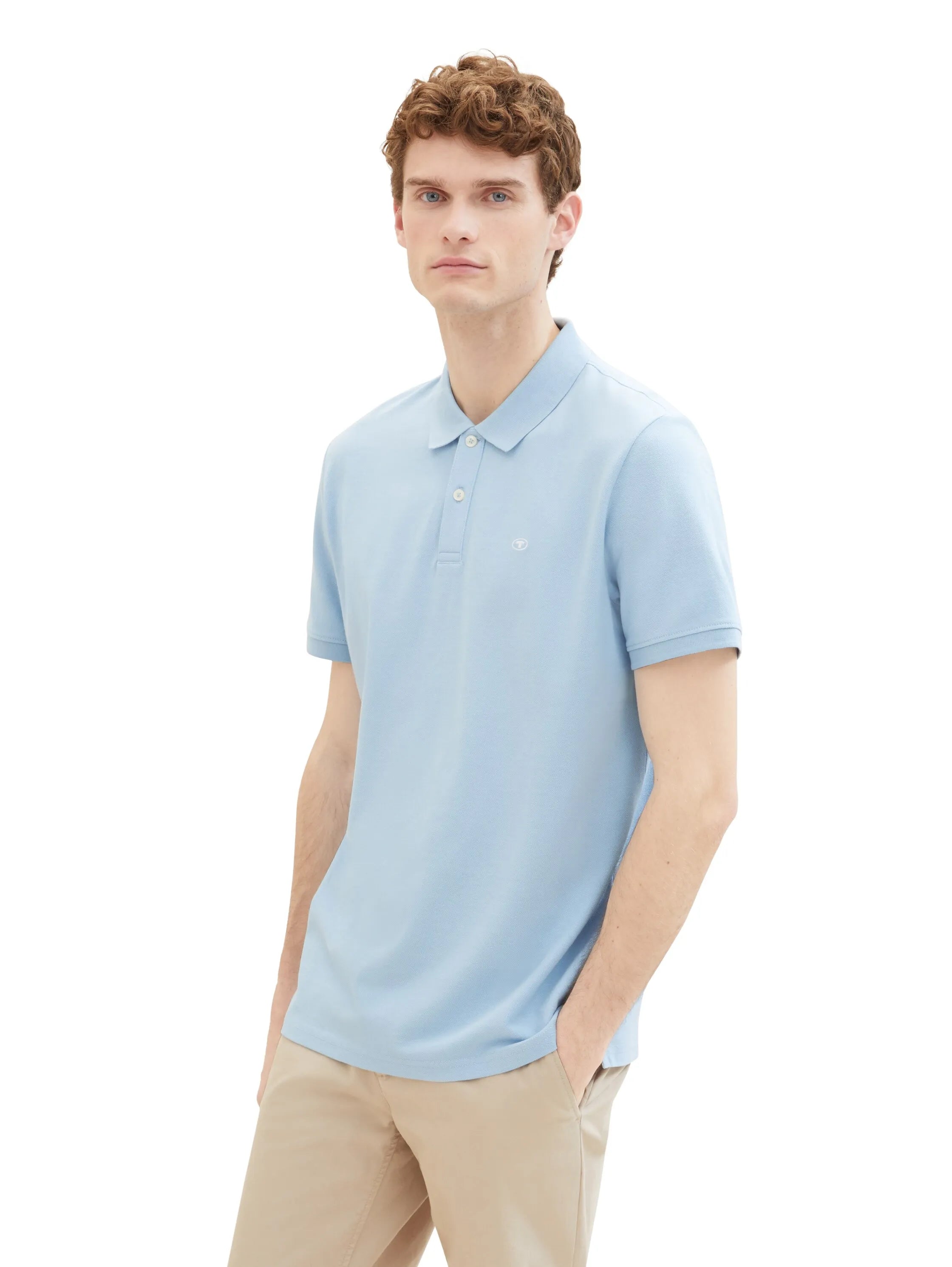 Tom Tailor Washed Out Middle Blue Men PiquŽ Polo Shirt with Embroidered Logo SKU: 1031006_32245 Image 05